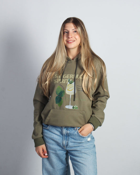 St Germain Spritz Cocktail Club Hoodie - Verde Militar